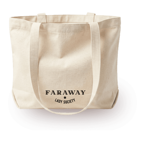 Faraway Lady Society canvas tote